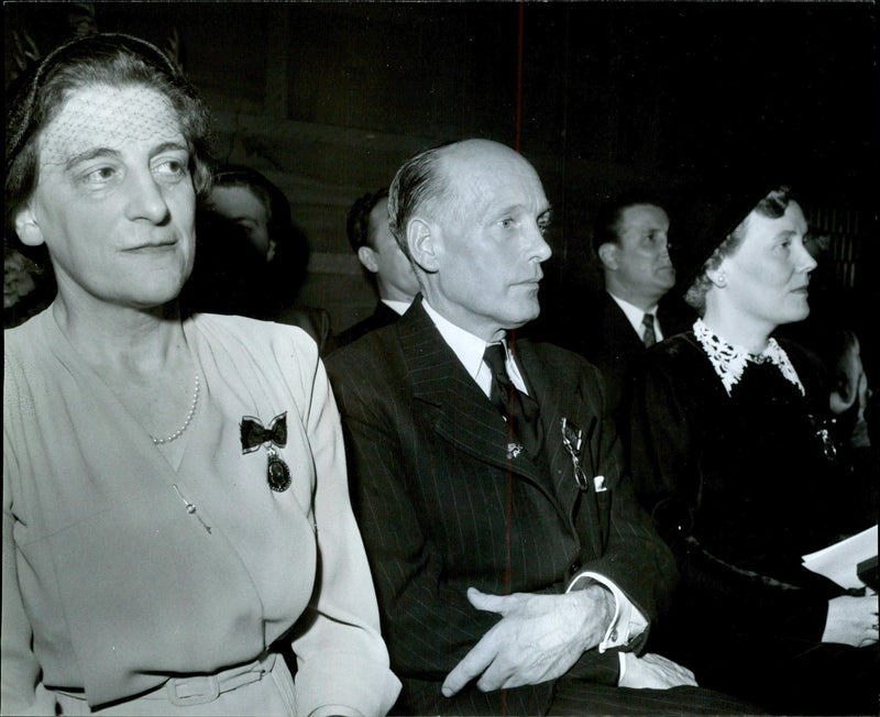 KAK's 50th anniversary was celebrated at the Concert Hall, including with the distribution of medals. These three have received Pro Patria gold medal. - Vintage Photograph