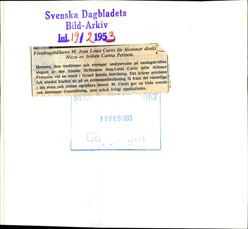 SoarÃ© introduces Alliance Francaise, with French writer Jean-Louis Curtis, in the Grand Hotel&