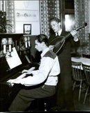 Eskil GranstrÃ¶m and Sigge Bergstrom - two young musical students in the missionary course - 11 January 1941 - Vintage Photograph