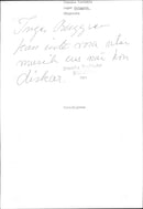 Inger Berggren can not be without music even when she counters - Vintage Photograph