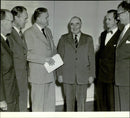 Government Persson, surrounded by the allure delgationen from the Association of Swedish music teachers - Vintage Photograph