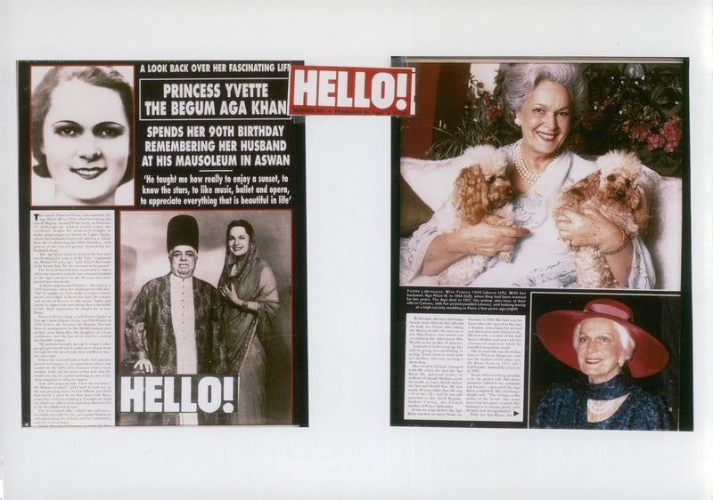 Newspaper clippings of the Aga Khan European born begum - Vintage Photograph