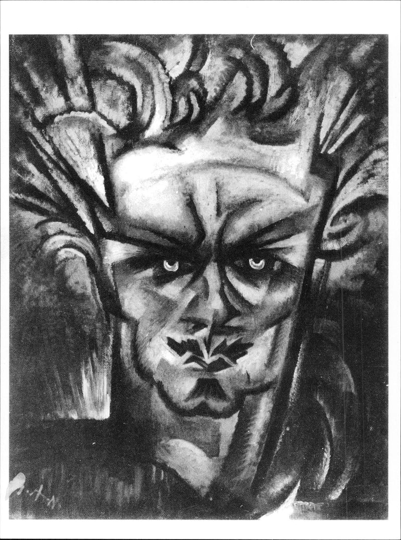 Painting by GÃ¶sta Adrian Nilsson "Poet Main" - Year 1915 - Vintage Photograph