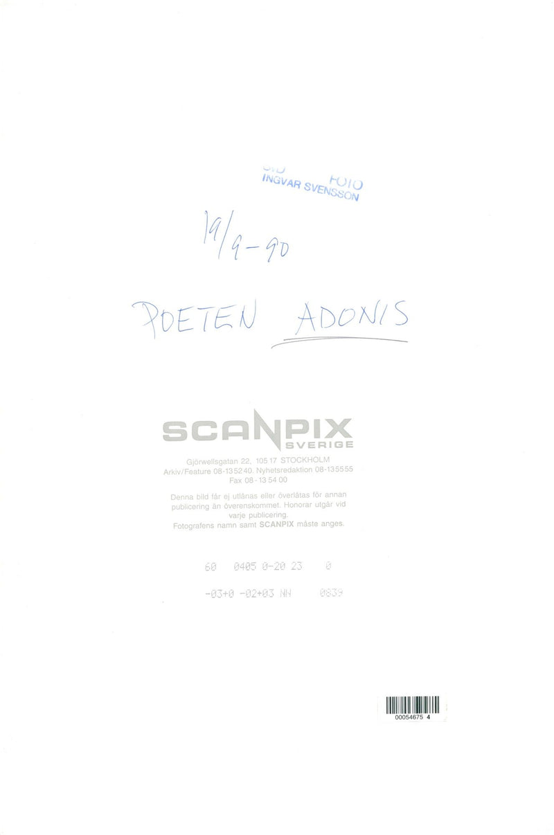 The poet Adonis - Vintage Photograph