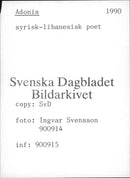 Adonis. Syrian-Lebanese poet - Vintage Photograph