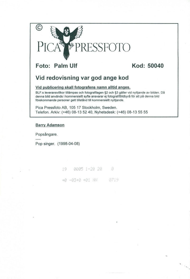 Barry Adamson - Vintage Photograph