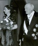 Crown Princess and the Academy of Music's Chairman, Governmental Gabriel Thulin, at the Academy's annual celebration - 4 December 1943 - Vintage Photograph