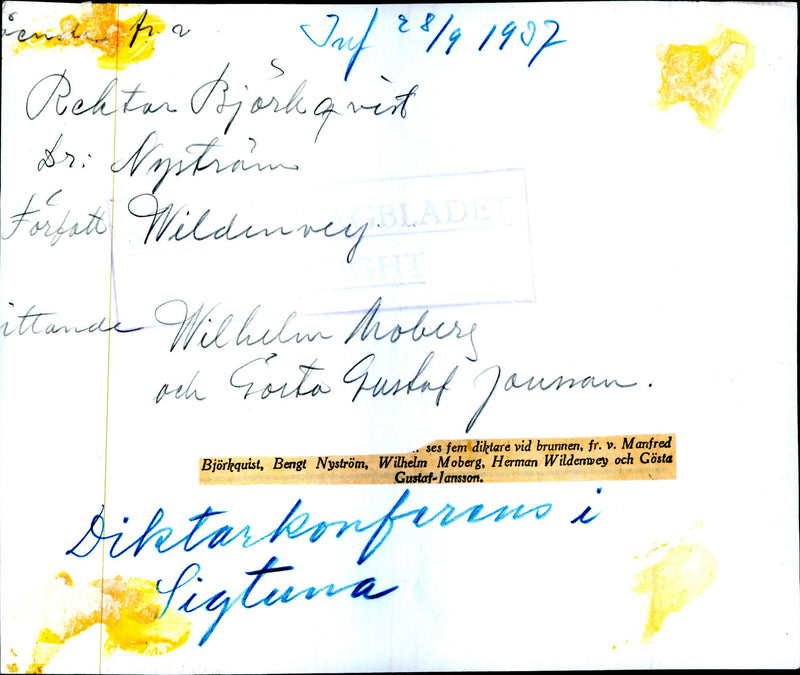 Delegates gathered at Poet Conference - 28 September 1937 - Vintage Photograph