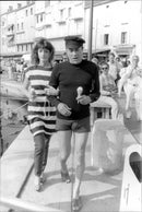 Tony Curtis, along with his new fiancee, Andrea Savio - Vintage Photograph