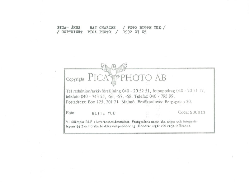 Ray Charles, the jazz legend. - Vintage Photograph