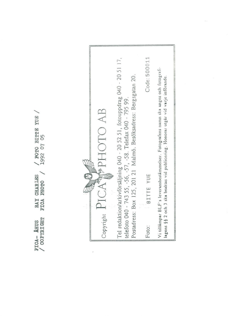 Ray Charles, the jazz legend. - Vintage Photograph