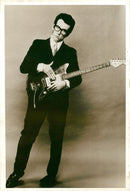 Elvis Costello with his guitar - Vintage Photograph