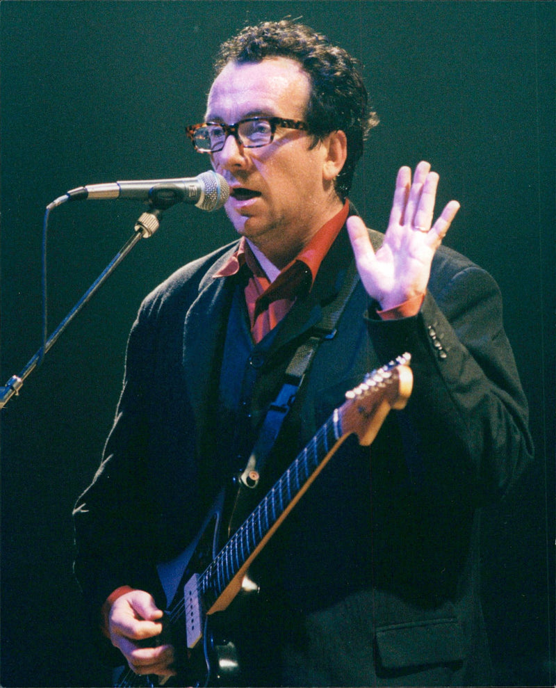 Elvis Costello appears at Roskilde Festival - Vintage Photograph