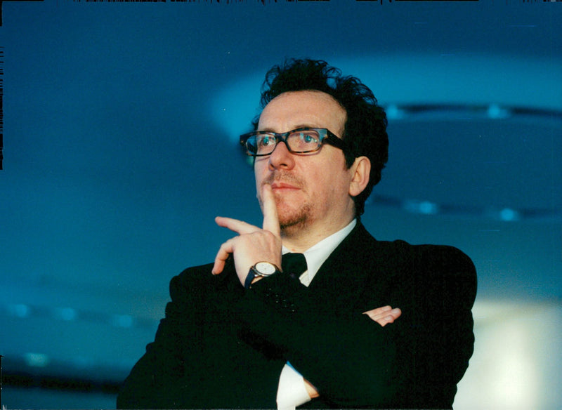 Elvis Costello offers Epiphany concert with Ann-Sofie von Otter in the Berwald Hall - Vintage Photograph