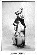 Elvis Costello plays the cello - Vintage Photograph