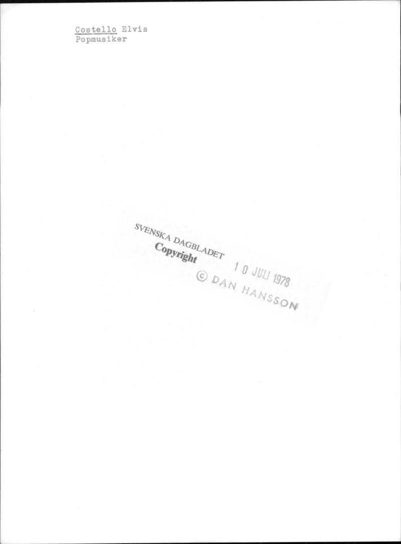 Elvis Costello occurs - Vintage Photograph