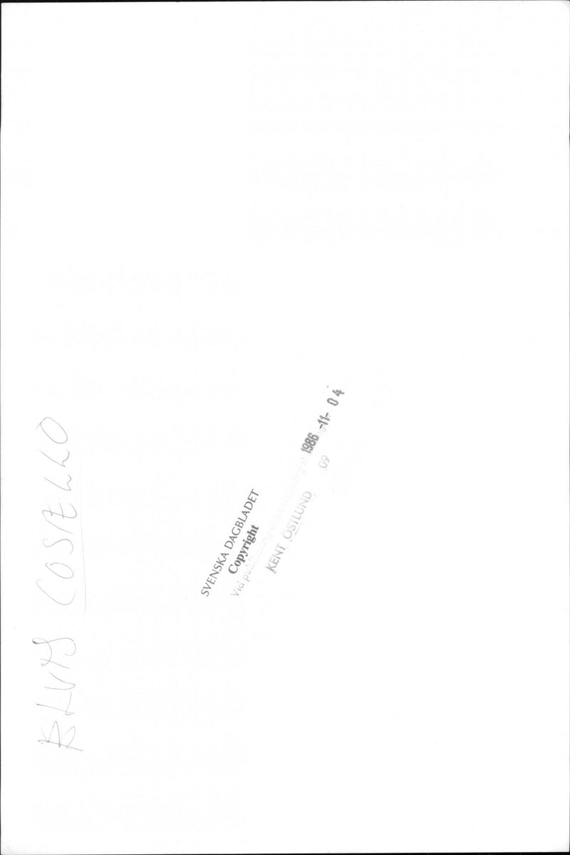 Elvis Costello & The Attractions occur in the Stockholm Concert Hall - Vintage Photograph