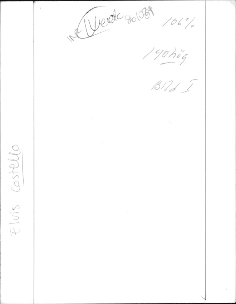 Elvis Costello's album "King of America" - Vintage Photograph