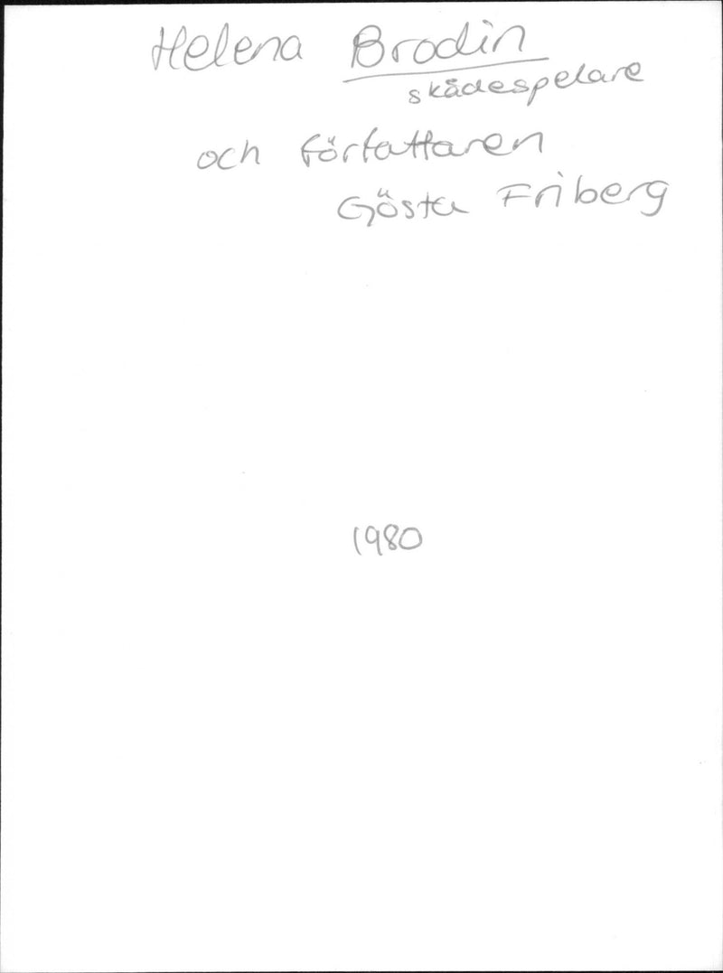 Helena Brodin with writer GÃ¶sta Friberg - Vintage Photograph