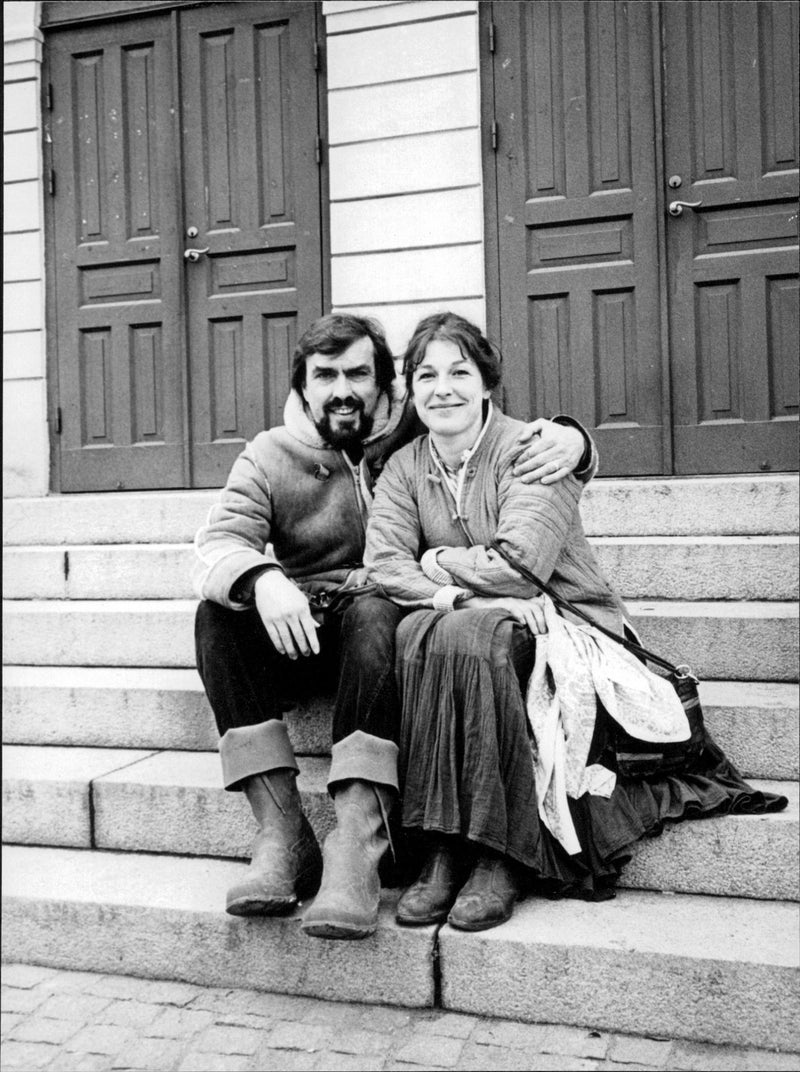 Helena Brodin with writer GÃ¶sta Friberg - Vintage Photograph