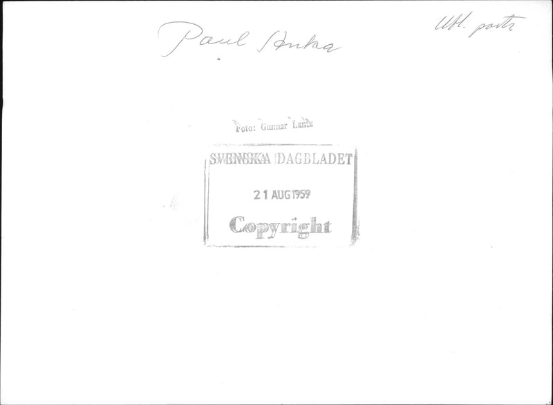 Paul Anka appearing at Grona Lund - Vintage Photograph