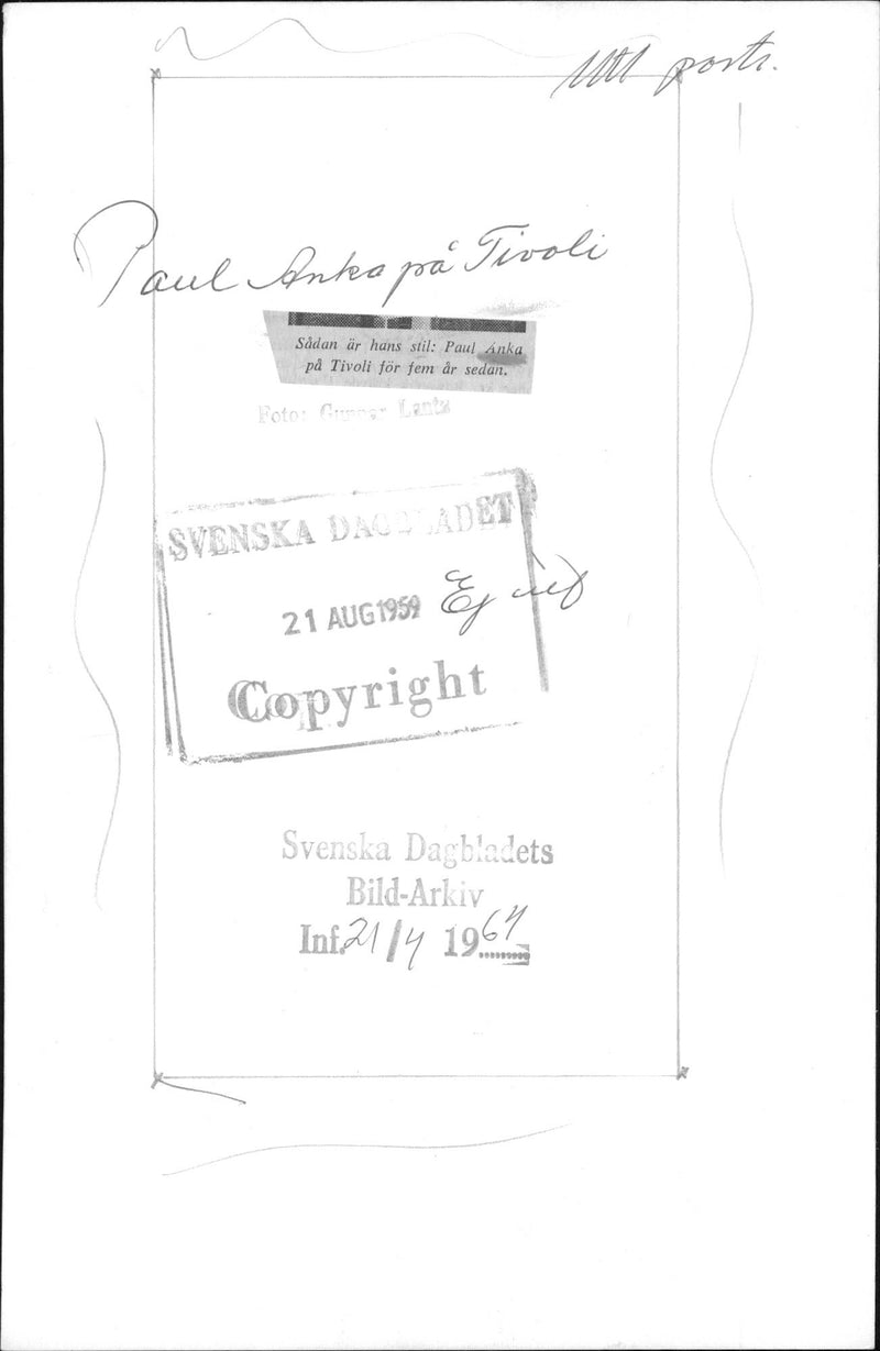 Paul Anka appearing at Grona Lund - Vintage Photograph