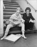 Annelie Alhanko and Staffan Scheja the stairs off the stage at the opera concert - Vintage Photograph