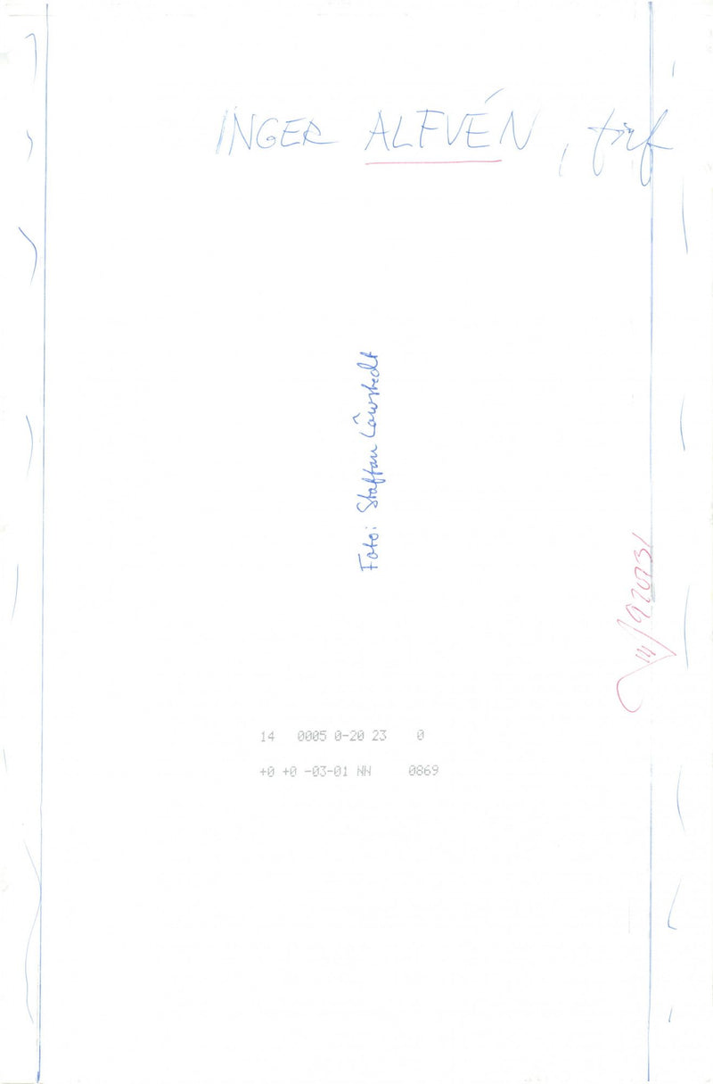 Inger AlfvÃ©n, writer - Vintage Photograph