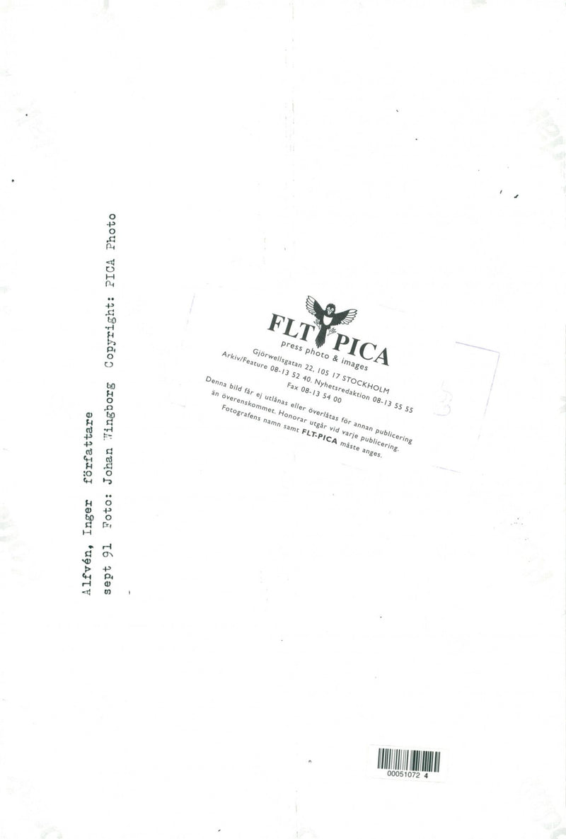 Inger AlfvÃ©n, writer - Vintage Photograph