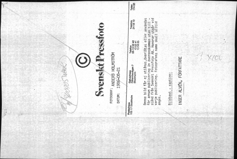 Inger AlfvÃ©n, writer - Vintage Photograph