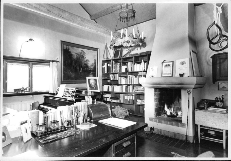 Music room in the AlfvÃ©n farm - Vintage Photograph