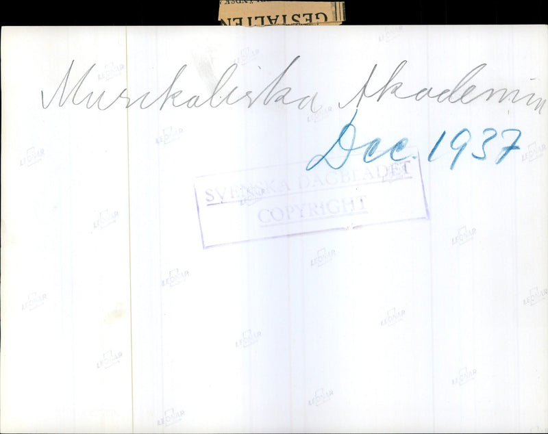 The Annual General Meeting of the Academy of Music. - 1 December 1937 - Vintage Photograph