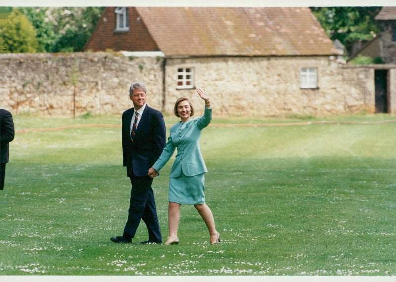 Bill Clinton and his wife Hillary - Vintage Photograph