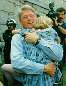 President Bill Clinton hugging her daughter - Vintage Photograph