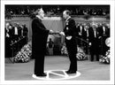 Camilo JosÃ© Cela received the Nobel Prize in Literature by King Carl XVI Gustaf of Sweden at the Nobel Prize Award Ceremony at the Concert Hall - Vintage Photograph