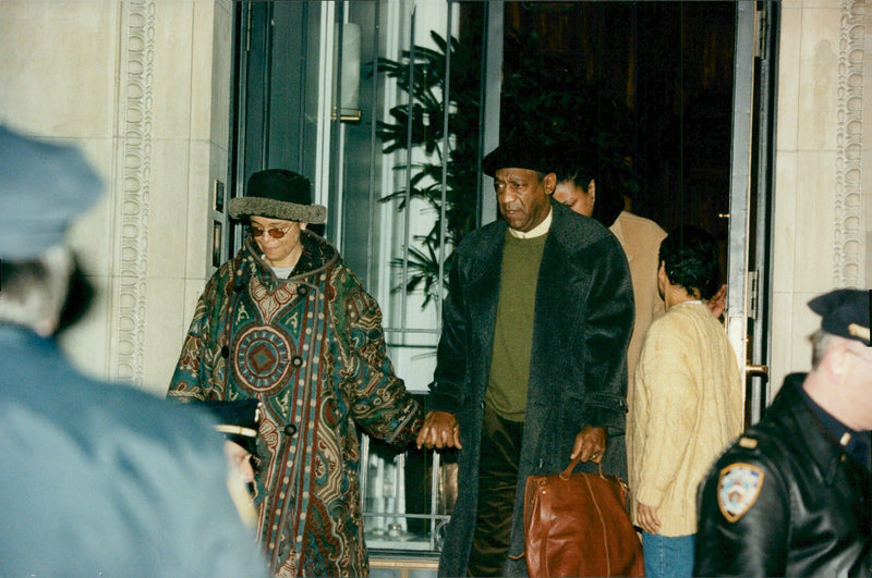 Bill Cosby and his wife Camille after they learned of his son's murder - Vintage Photograph