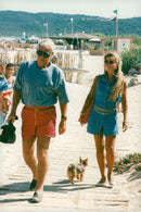 Jean-Paul Belmondo with his girlfriend Naty - Vintage Photograph