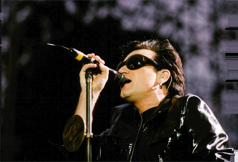 U2 with Bono as the principal singers at Stockholm Stadium - Vintage Photograph