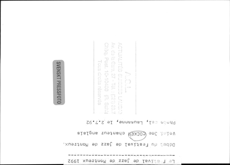 Joe Cocker appearing at jazz festival - Vintage Photograph