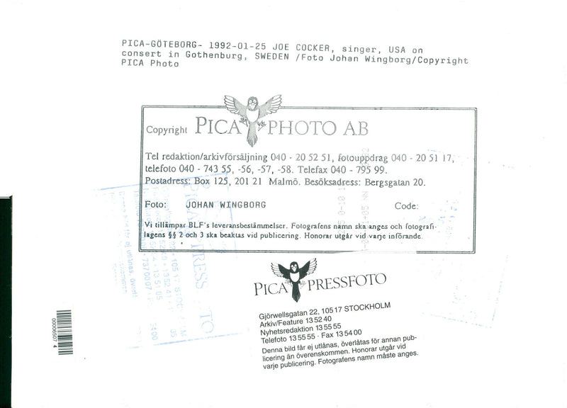 Joe Cocker occurs - Vintage Photograph