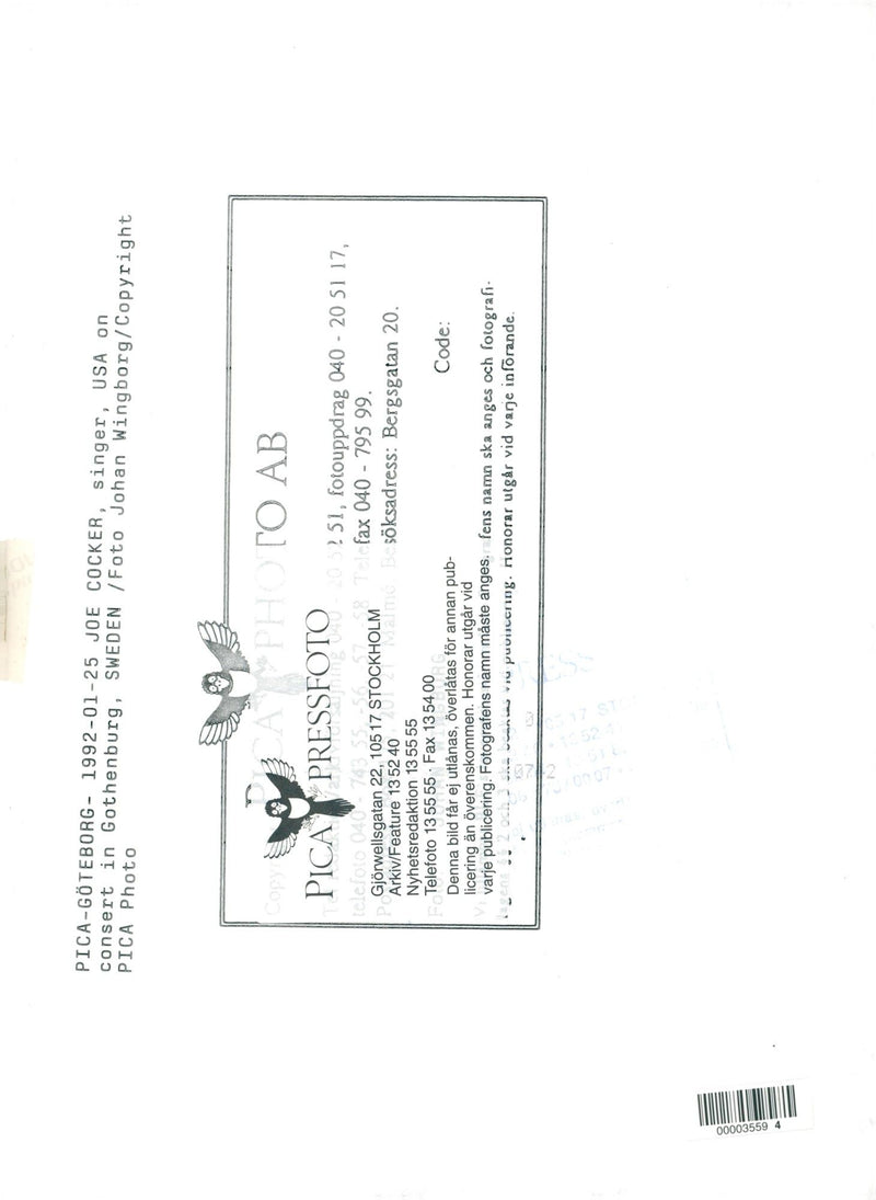 Joe Cocker occurs - Vintage Photograph