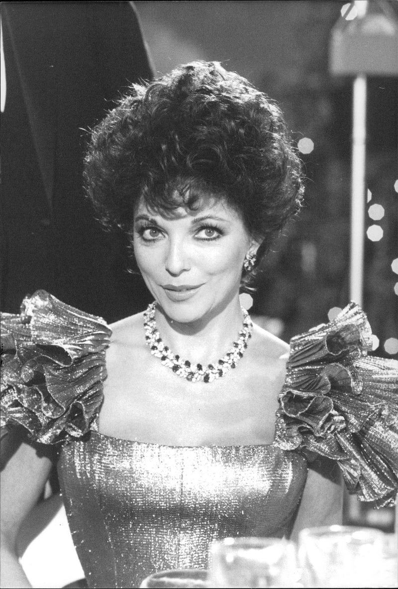 Actress Joan Collins on the set of "Dynasty" - Vintage Photograph