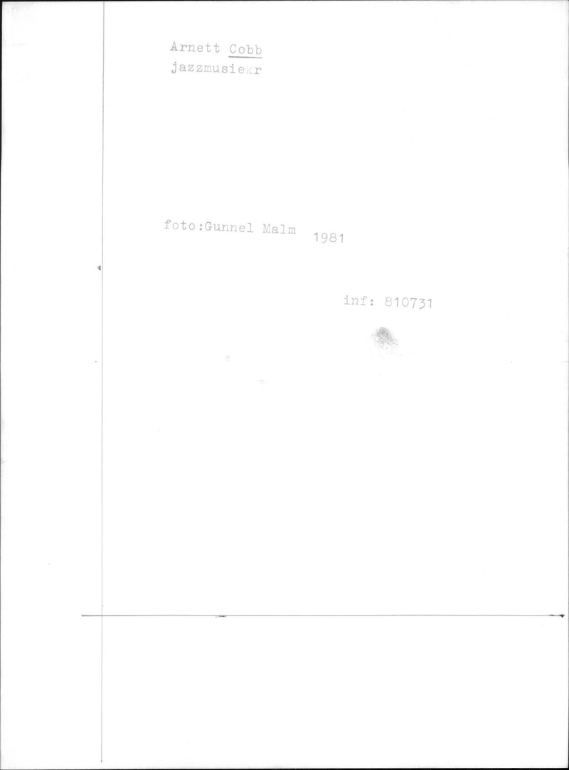 Arnett Cobb, jazz musician - Vintage Photograph