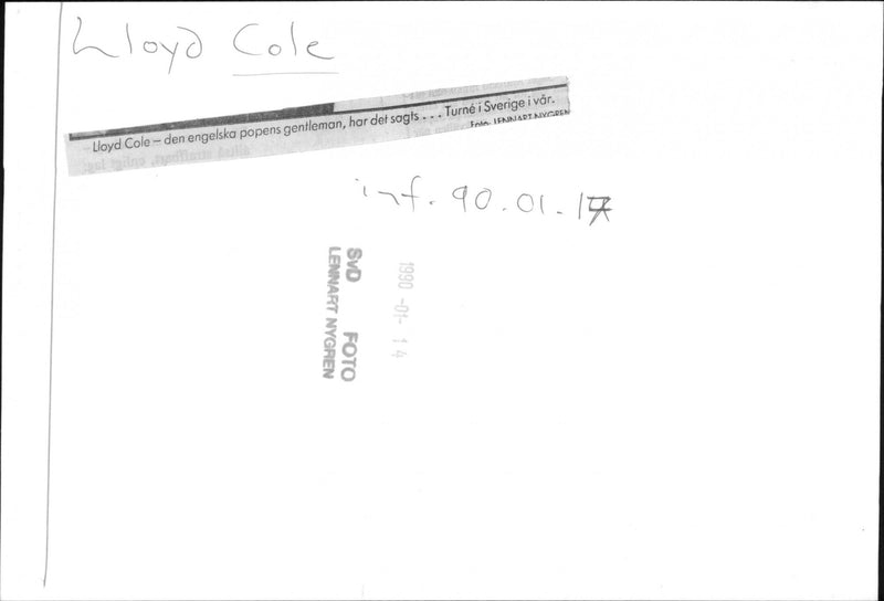 Lloyd Cole - the English pop music Gentleman - Vintage Photograph