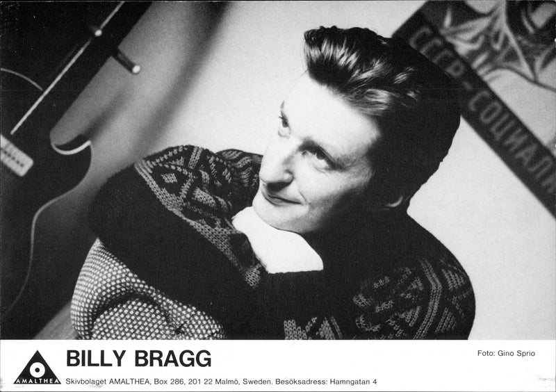 English musician Billy Bragg - Vintage Photograph