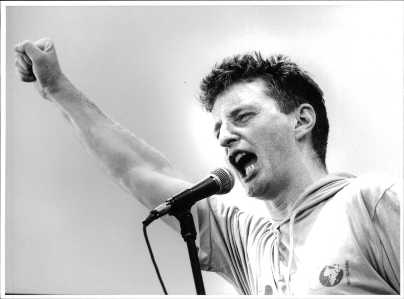 English musician Billy Bragg occur in Finland - Vintage Photograph