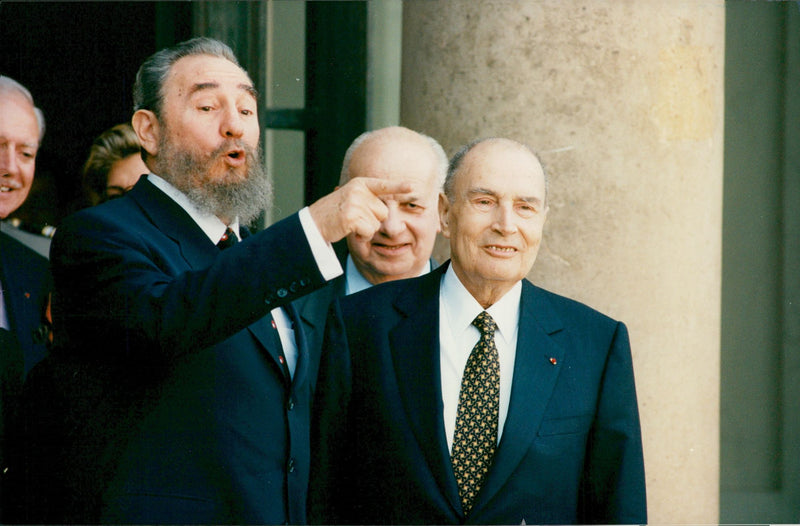 Fidel Castro outside the Elysee Palace - Vintage Photograph