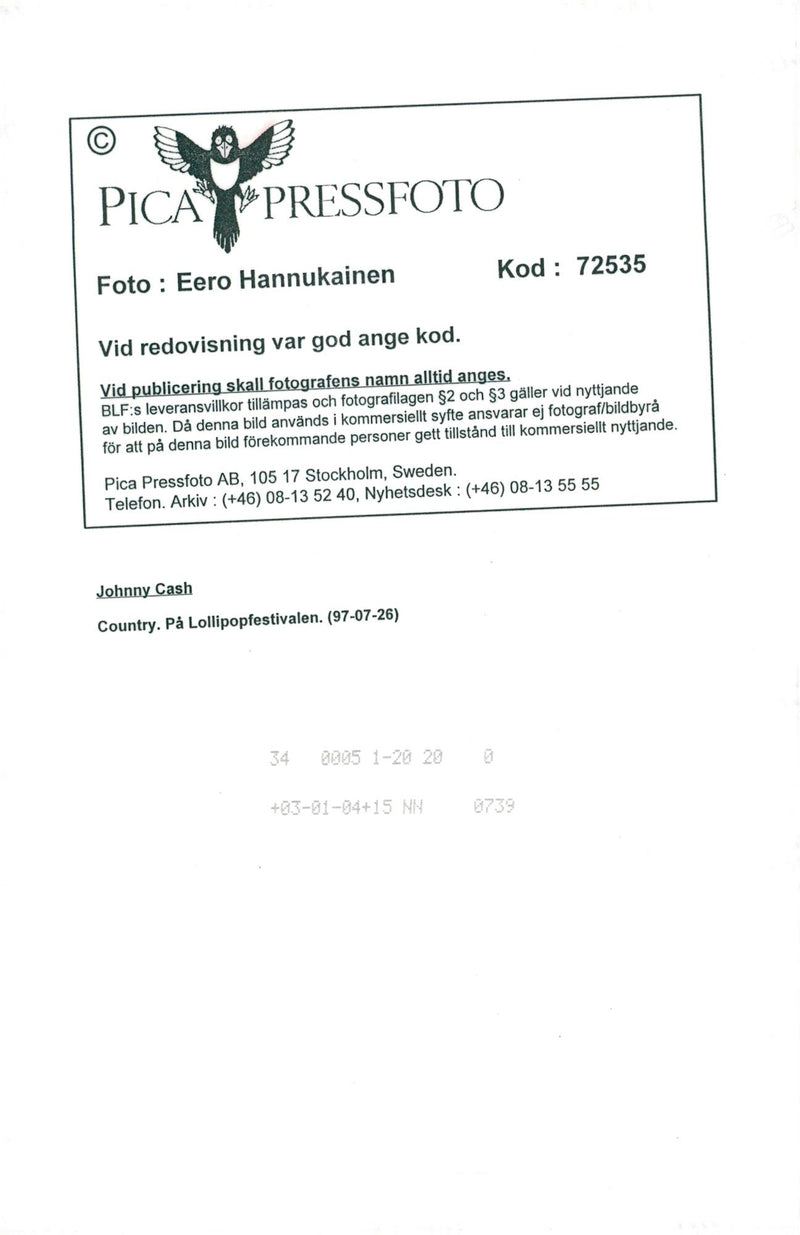 Johnny Cash appears on Lollipop - Vintage Photograph