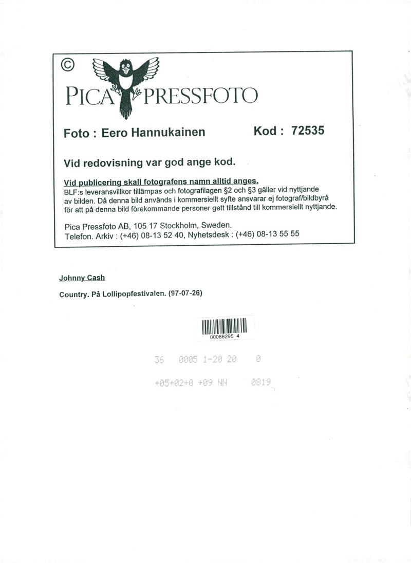 Johnny Cash appears on Lollipop - Vintage Photograph