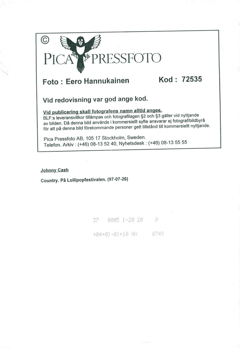 Johnny Cash appears on Lollipop - Vintage Photograph